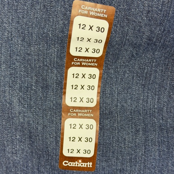 Carhartt Women Relaxed Fit Straight Leg Jeans Dark Wash Blue 12x30 WB160 VIO NWT - Picture 4 of 8